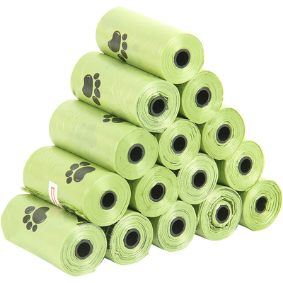 15 PCS/roll Βιοδιασπώμενες σακούλες σκουπιδιών για κατοικίδια Τ-shirt σακούλα Τύπος σακούλας για σκύλους