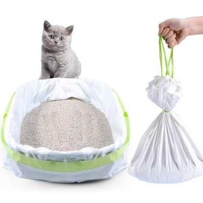 Προσαρμοσμένη παραγγελία αποδέχεται Jumbo Kitty Litter Box Liners με κλείσιμο με σχοινί σε μπεζ