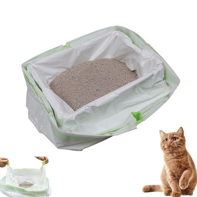 Προσαρμοσμένη παραγγελία αποδέχεται Jumbo Kitty Litter Box Liners με κλείσιμο με σχοινί σε μπεζ