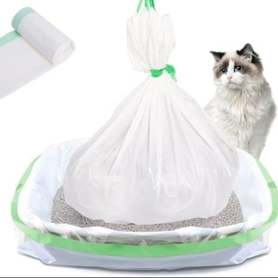 Προσαρμοσμένη παραγγελία αποδέχεται Jumbo Kitty Litter Box Liners με κλείσιμο με σχοινί σε μπεζ