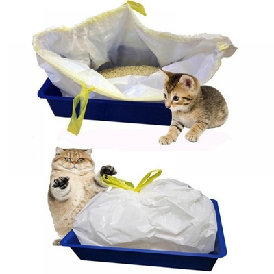 Προσαρμοσμένη παραγγελία αποδέχεται Jumbo Kitty Litter Box Liners με κλείσιμο με σχοινί σε μπεζ