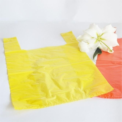Προσαρμοσμένο λογότυπο HDPE Offset εκτύπωση T-shirt τσάντες για αποστολή σε μαύρο / λευκό / καθαρό