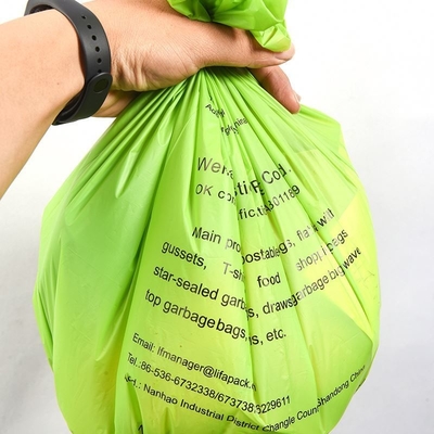 Παραγγελία προσαρμοσμένη αποδέχεται 35L Biodegradable bin liners για φιλική προς το περιβάλλον διάθεση αποβλήτων