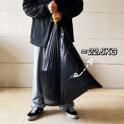 Μπεζ 100L πλαστική μεγάλη μαύρη επαναχρησιμοποιήσιμη σακούλα σκουπιδιών σε ρόλο για 55 γαλόνια και εκτύπωση Offset