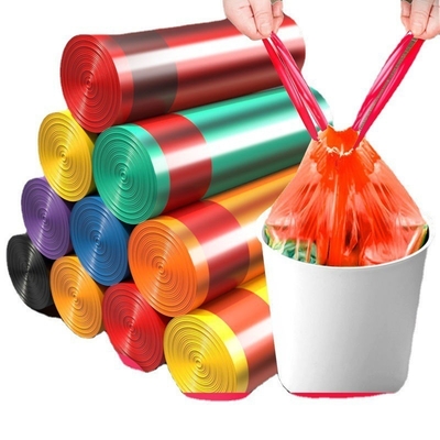 Πιστοποιητικό κομποστοποίησης HDPE Τύπωση Custom Logo Drawstring Τσάντα σκουπιδιών για διαχωρισμένα