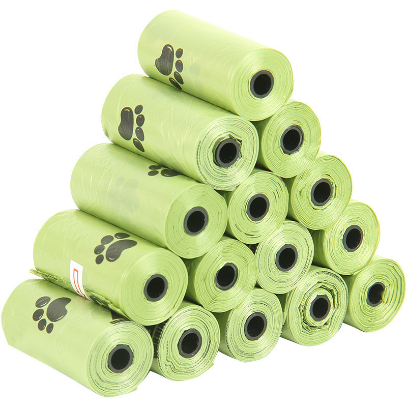 15 PCS/roll Βιοδιασπώμενες σακούλες σκουπιδιών για κατοικίδια Τ-shirt σακούλα Τύπος σακούλας για σκύλους